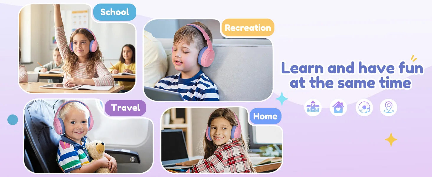 Acer Kids Bluetooth Headphones 85dB Volume Limited Wireless