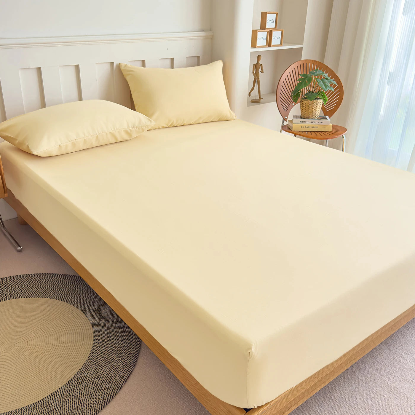 CLEAN HOLD - Solid Color Fitted Sheet - Elastic Band, 200 TC, 5 Colors