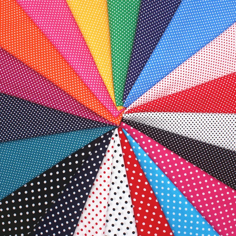 Pure Cotton Polka Dot Poplin Fabric Thin Upholstery By the Meter for Clothes Shirts Pants Skirts Dresses DIY Sewing Soft Textile