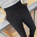 NAPLES SLIM - Men's High Waist Slim Tapered Business Suit Trousers - Black, W29–36