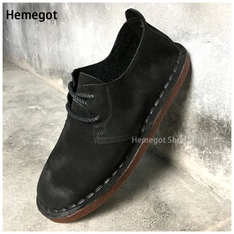 HERITAGE DRIVE - Men's Handmade Cowhide Casual Shoes - Vintage British, Soft Sole