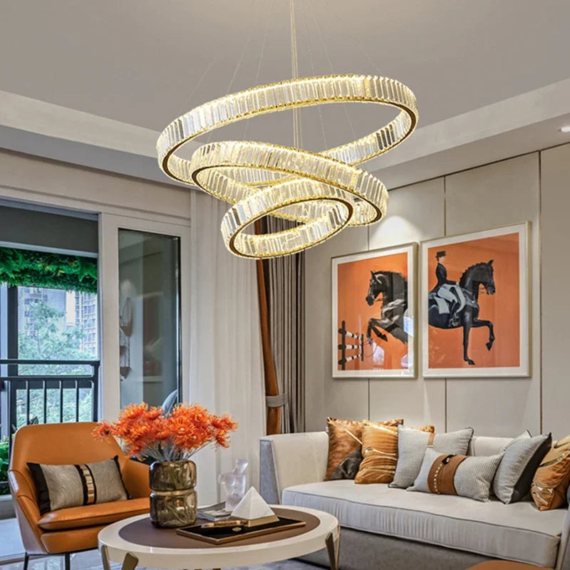 HALO LUXE – 4-Ring Crystal Chandelier