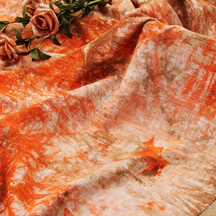 TIE-DYE COTTON LINEN FABRIC - 7 Hand-Dyed Colors, 140cm Wide - Fluid Days