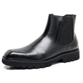 SQUARE BRIT - Men's Genuine Leather Chelsea Boots - Square Toe, High-Top, Thick Sole