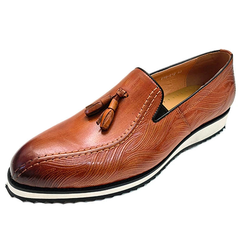EVA STRIDE - Men's Genuine Leather Office Casual Shoes - Breathable EVA Rubber Sole