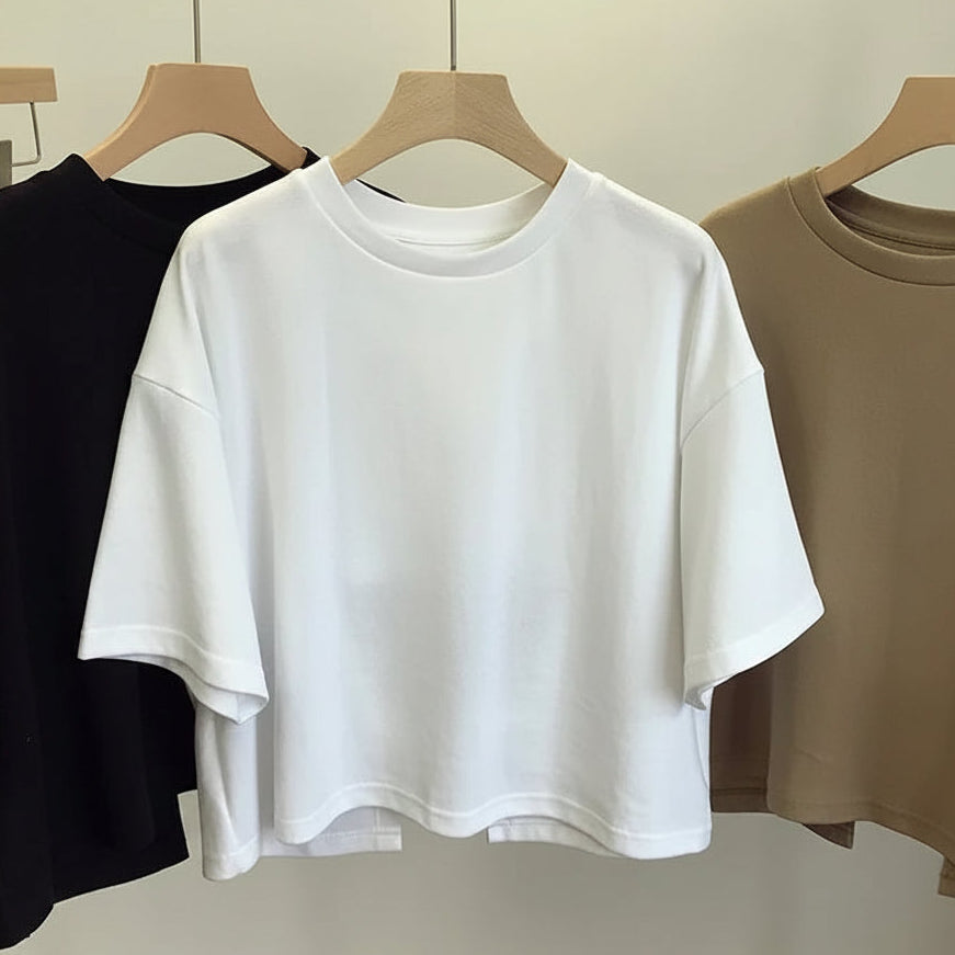 Summer Vintage Women's Short Sleeve Tee Korean Casual Backless Oversize T-Shirt Round Neck Short-Sleeved Crop Tops Y2k Brown Top