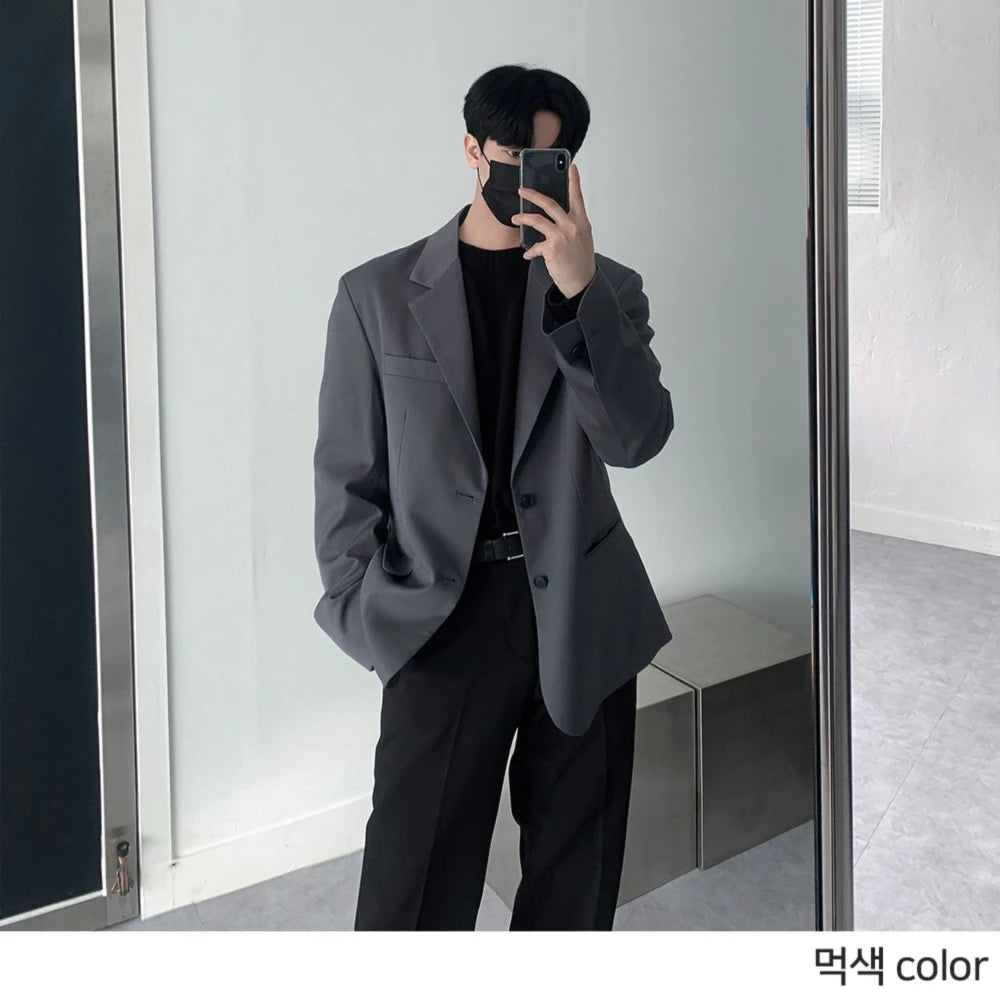 CASUAL OVERSIZE - Men's Oversized Casual Blazer Japanese Korean Style - 3 Colors, S–XXL