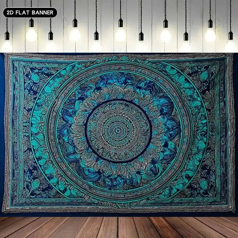 Bohemian Blue Mandala Tapestry – Ethnic Wall Hanging