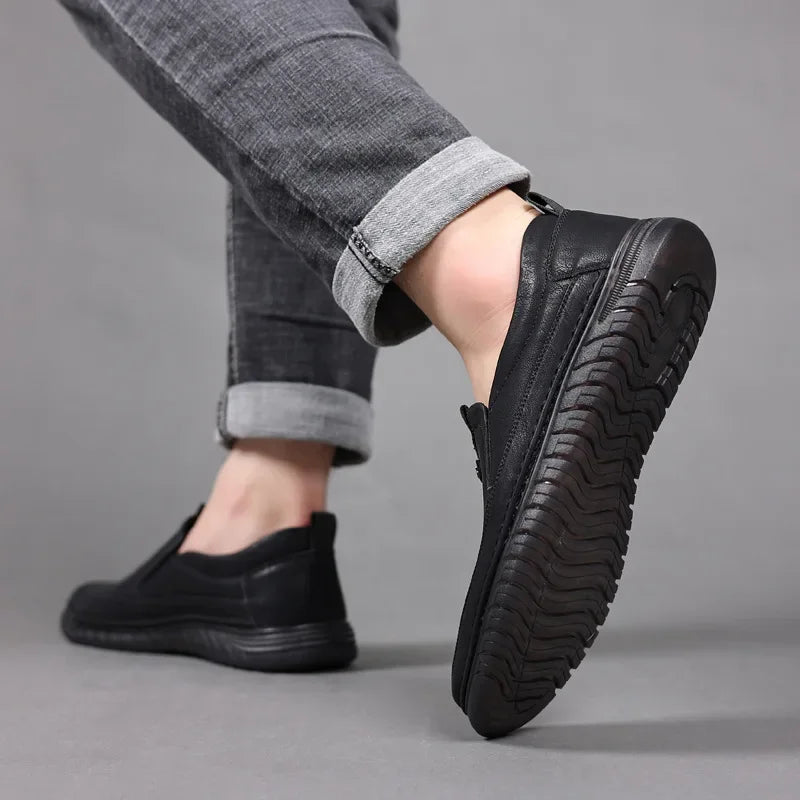 PENNY CLASSIC - Men's Retro Penny Loafer Genuine Cowhide Leather Shoes - Slip-On Casual Club Party Shoes