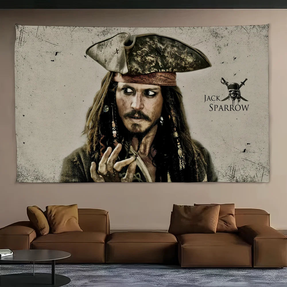 JACK SPARROW TAPESTRY - Polyester - Pirate Wall Decor