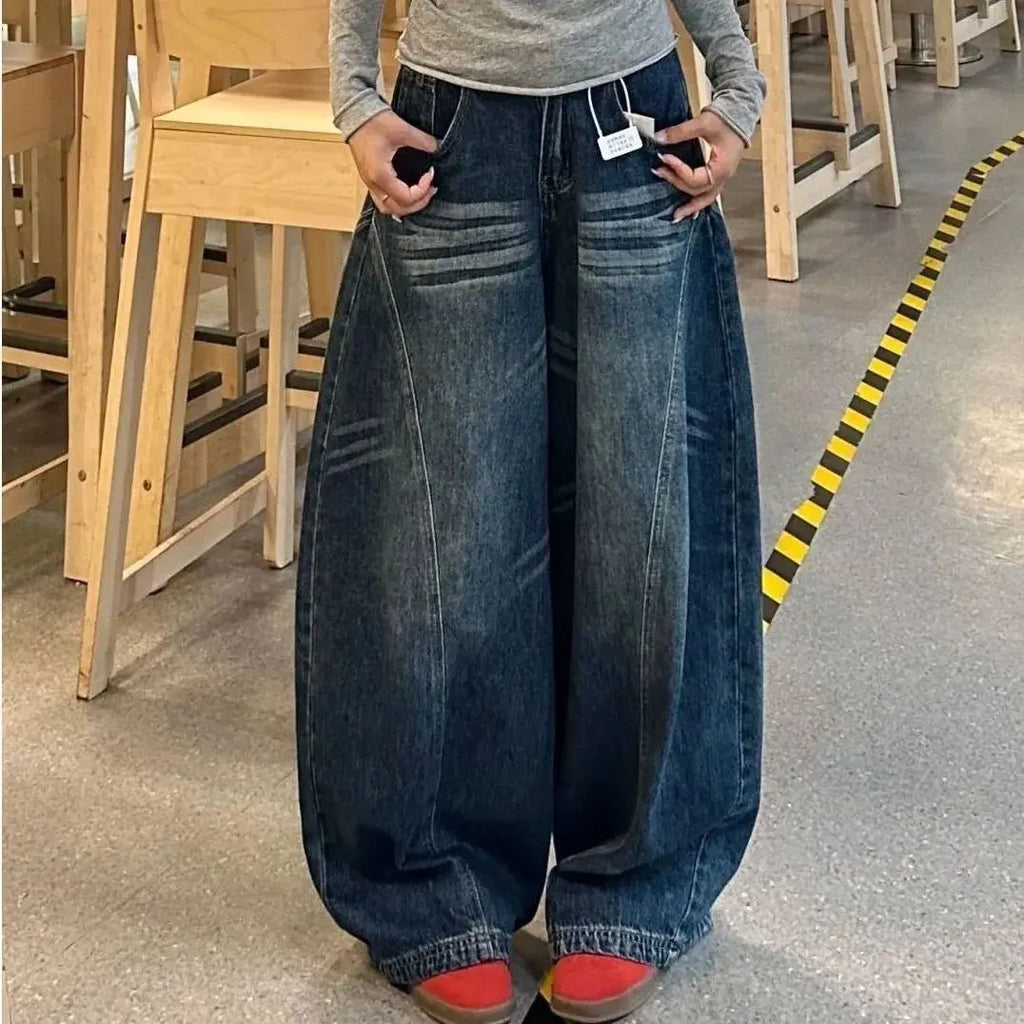 Y2K High Waist Baggy Straight Jeans