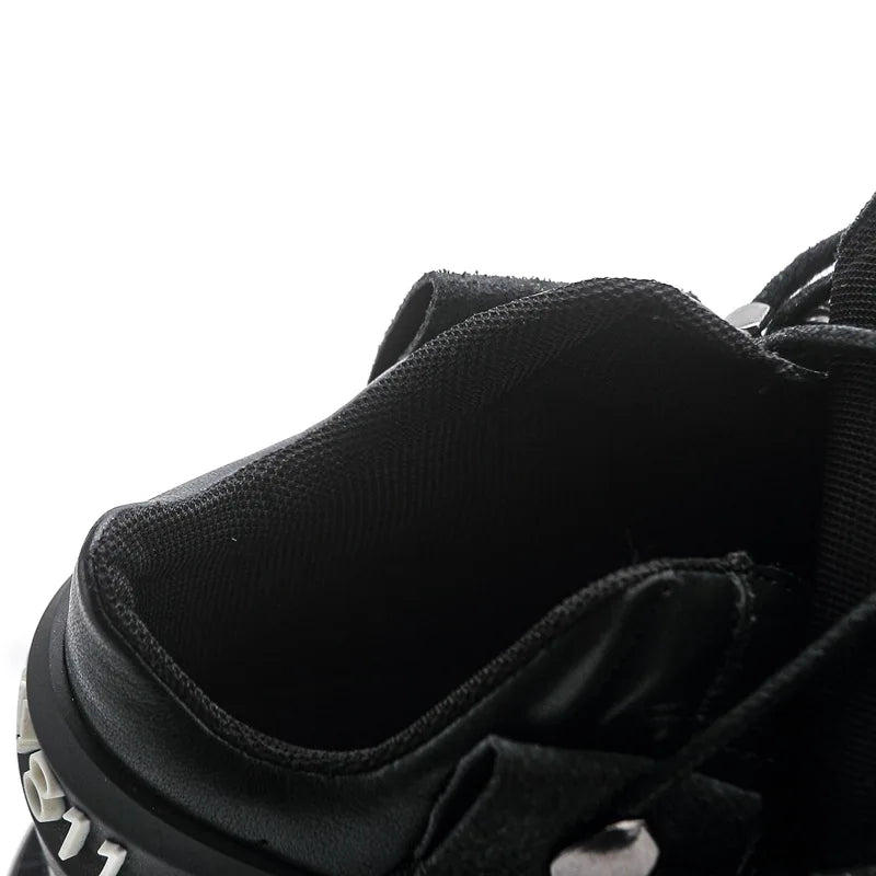 Punk Cow Leather Ankle Boots – High Heel Unisex