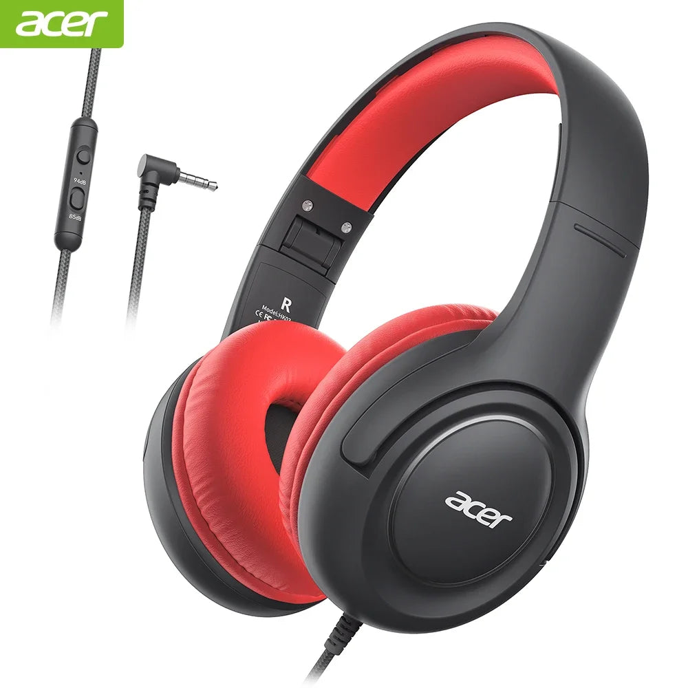 Acer HK03 Kids Wired Headphones Pink Volume Limiter 85dB