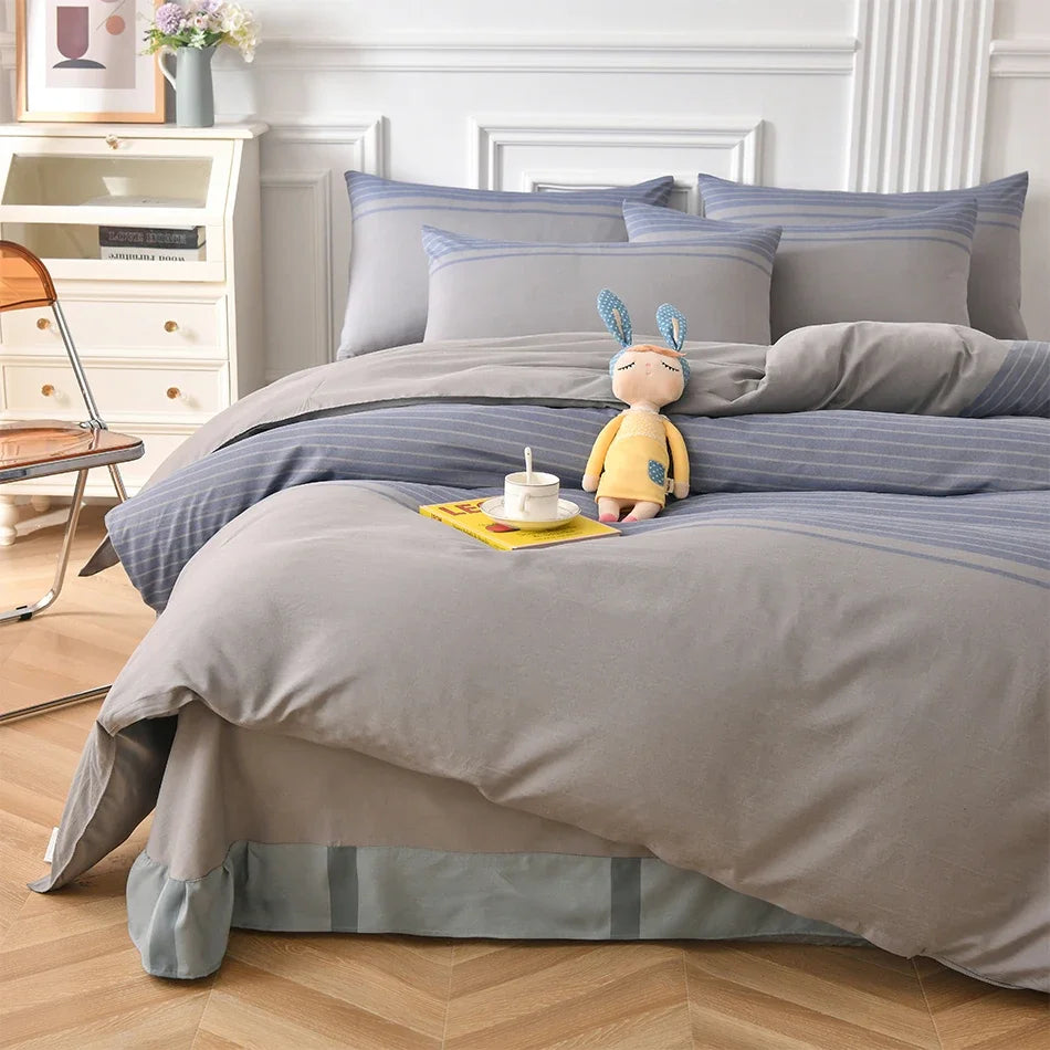 WOVEN ELEGANCE - Yarn-Dyed Duvet Cover - Soft, Fadeless & Hotel-Quality