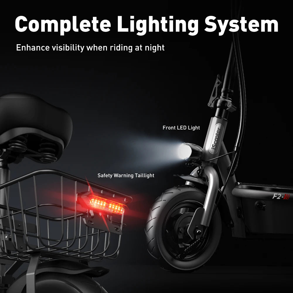 iSCOOTER F2 ELECTRIC SCOOTER - 30 KM Range, 10" Tires - Everyday Freedom