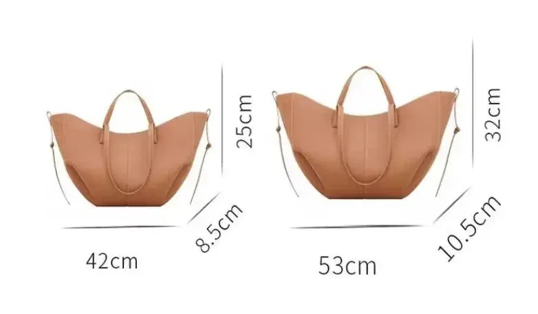 Luxury Cowhide Handbag for Women – Large Capacity Tote, Trendy Pleated Shoulder Bag for Work – Includes Wallet & Clutch
