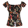 SISHION 2026 Cotton Printed Women 50s 60s Vintage T-Shirts WS0004 Rockabilly Slash Neck Camisetas Casual Y2K Tops Summer Blouses