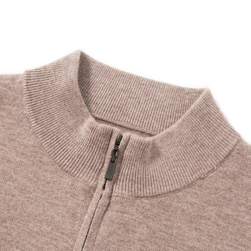 MERINO ZIP - Men's 100% Australian Merino Wool Mock Neck Sweater - 6 Colors, M–XXXL