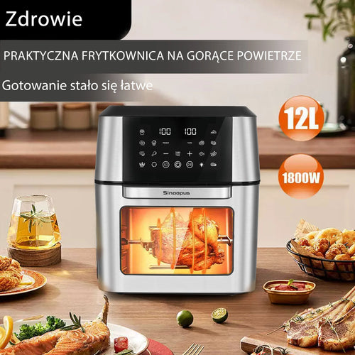12L Air Fryer Oven – 360° Hot Air Window LED Touch