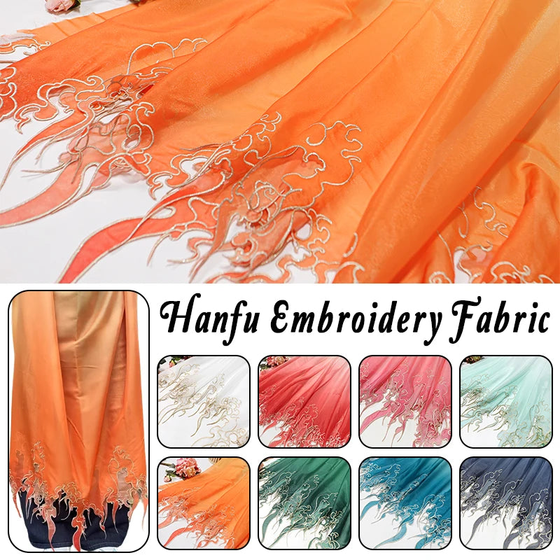 HEAVY EMBROIDERED FABRIC - Gradient Petal Edge, 150cm Wide - Creative Sewing