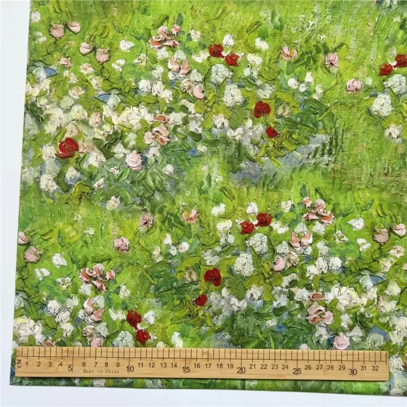 OIL PAINTING PRINT COTTON FABRIC - 105cm Wide, 20 Designs - Craft Canvas