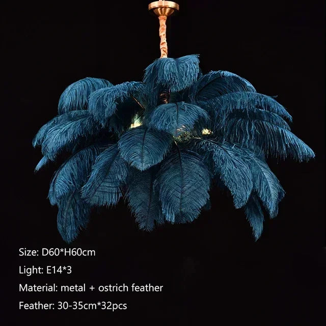 PLUME - Nordic Feather Chandelier - 3 Colors, 3 Sizes, LED Bulbs Included