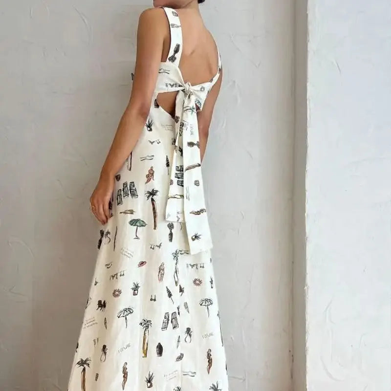 2026Spring new women's clothing Cross-border European and American dresses Fashionable and sexy printed strap long dress