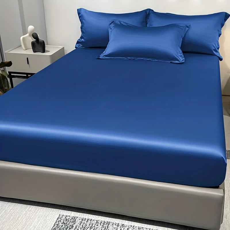SATIN DREAM - Solid Color Fitted Sheet - Silky Smooth, Every Single Night