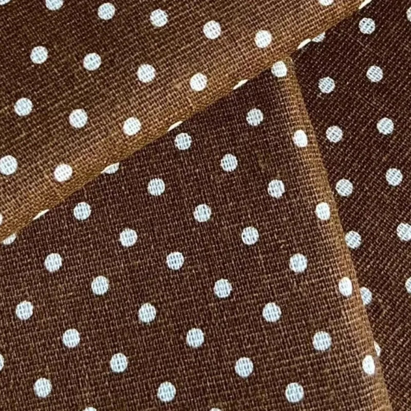 Polka Dot Cotton Linen Fabric Coarse Burlap Texture Rustic for Sofa Curtain Tablecloth Pillow DIY Sewing Accessories