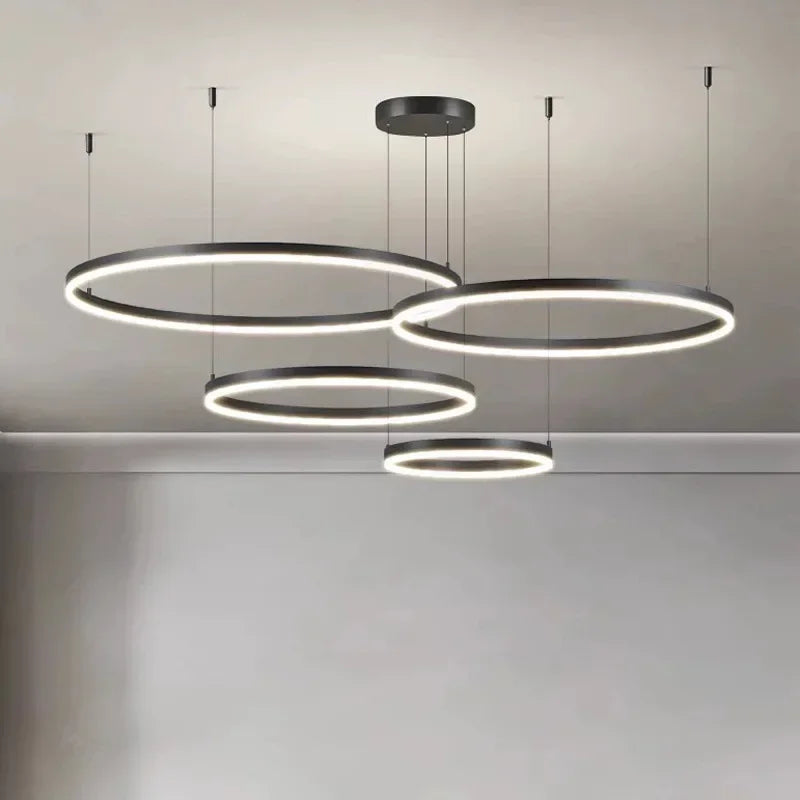 Modern Ring Ceiling Chandelier – LED Dimmable