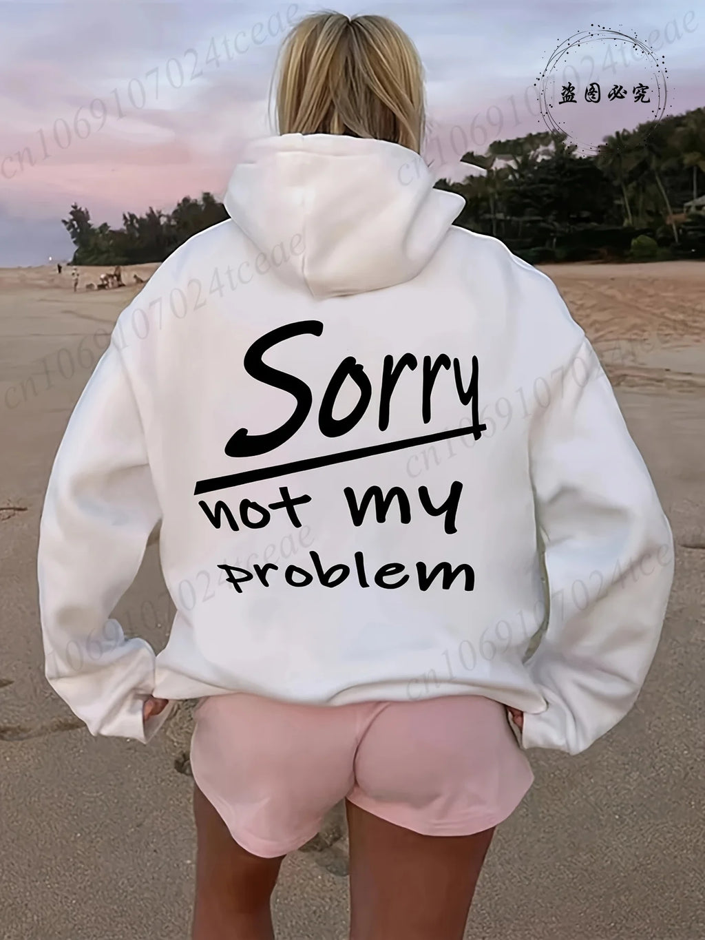 Women's Hooded Hoodies Sorry Not My Problem Sweatshirts Fashionable Casual Pullovers Hoodies Autumn Winter Shirts Sportwear Tops