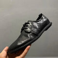 Men's Horsehide Genuine Leather Derby Shoes - British Style Handmade Business EU 38-44