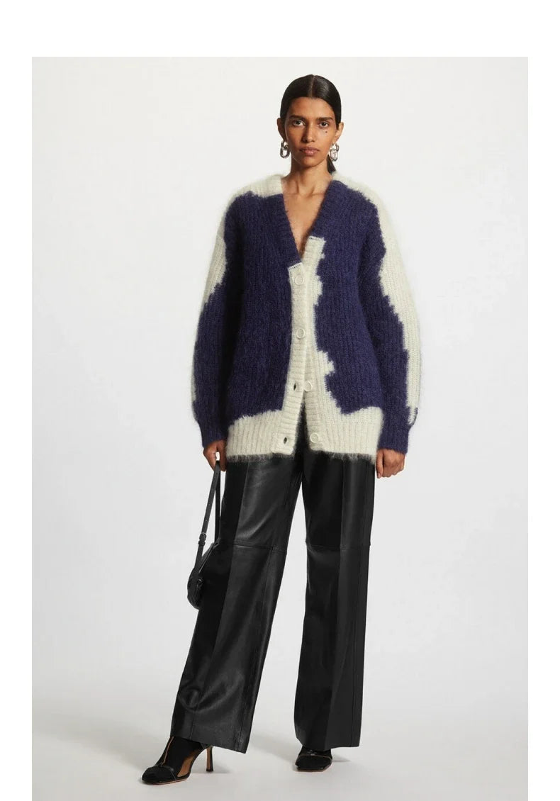Long Mohair Cardigan – V-Neck