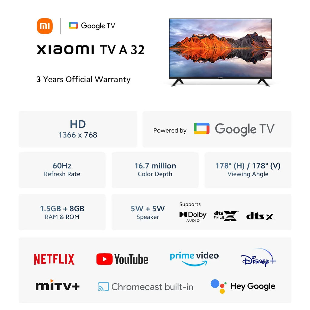 Xiaomi TV A32 32 Inch Google TV