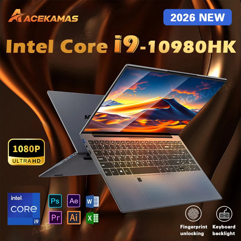 ACEKAMAS 15.6" i9 Laptop - 1080P FHD Business & Creator