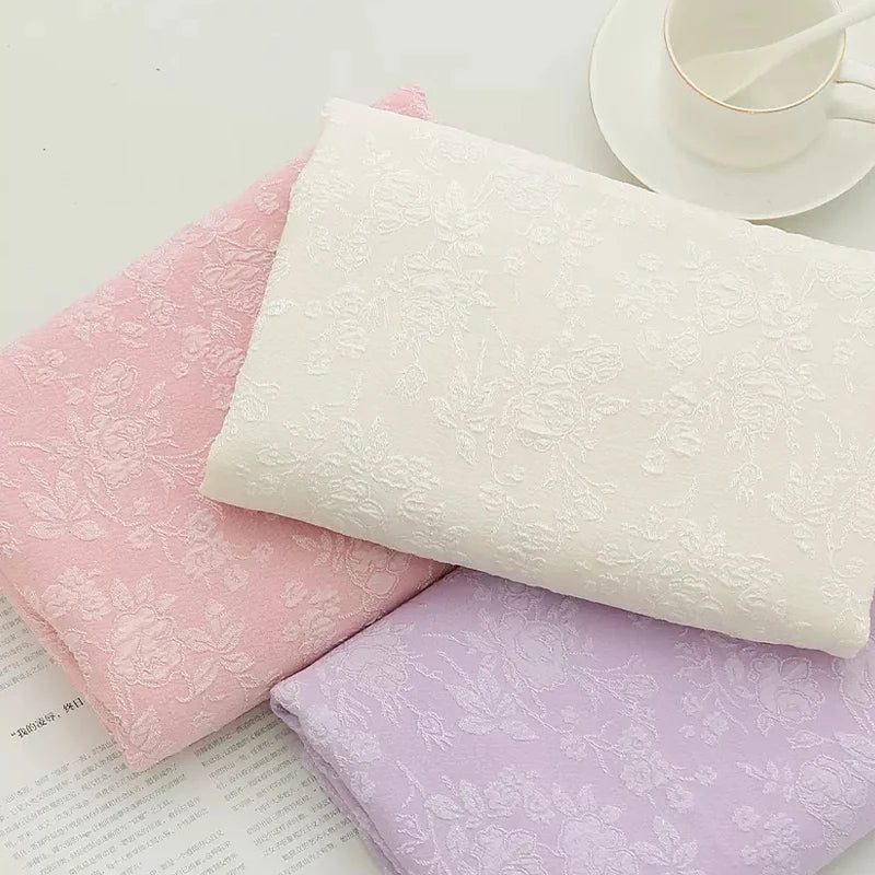 0.5m/1m/2m/5m Rose Relief Jacquard Fabric For Sewing Women's Dresses, Princess Dresses, Handmade DIY Clothing Fabric TJ22835