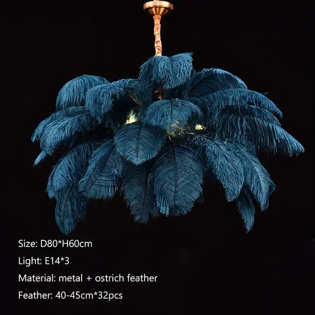 PLUME - Nordic Feather Chandelier - 3 Colors, 3 Sizes, LED Bulbs Included