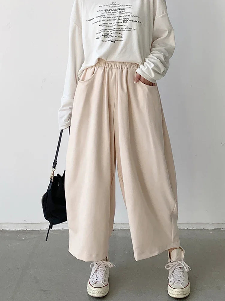 COTTON HAREM PANTS WOMEN - High Waist Elastic, Loose Bloomers, 7 Colors - Easy Days