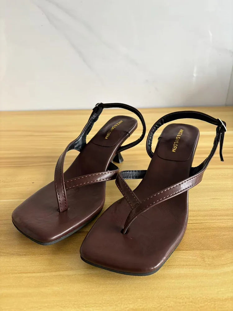Summer High Heel Women Clip Toe Sandals Fashion Narrow Band Shoes Design Style Party Dress Sandals Shoes