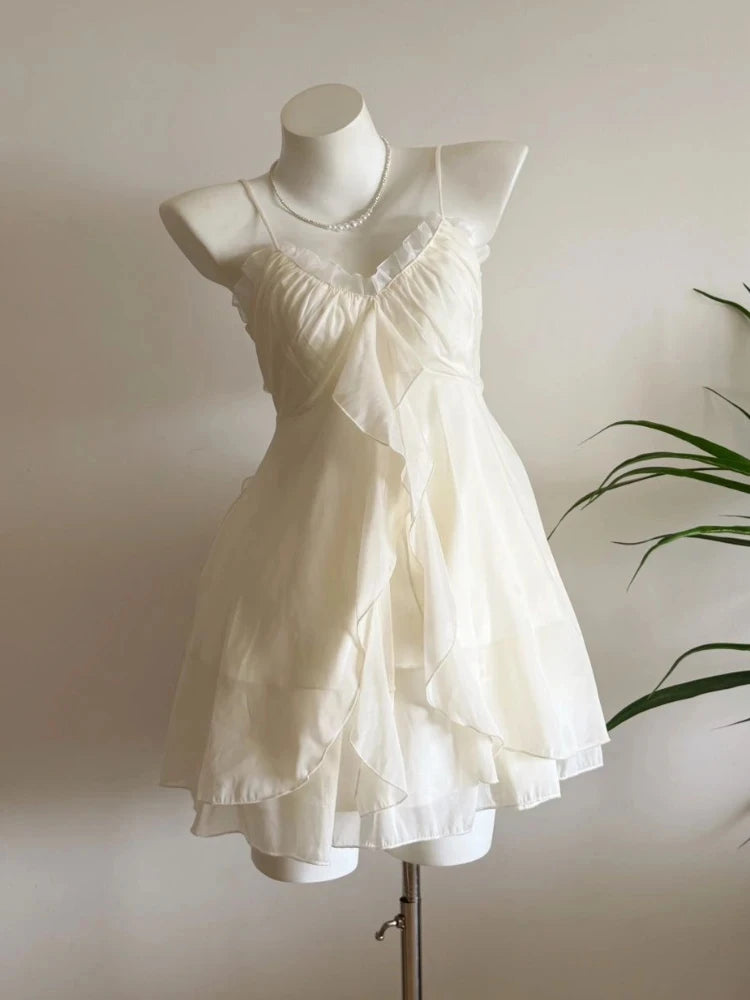 2000s Gothic Vintage Mini Dress Women Sleeveless Strap Party Dress Evening Lace Retro Cltohing Japanese Y2k Black Chic Lolita