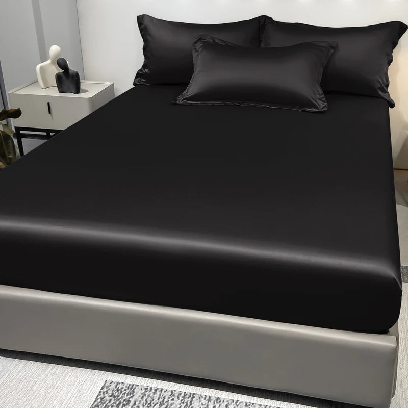 SATIN DREAM - Solid Color Fitted Sheet - Silky Smooth, Every Single Night