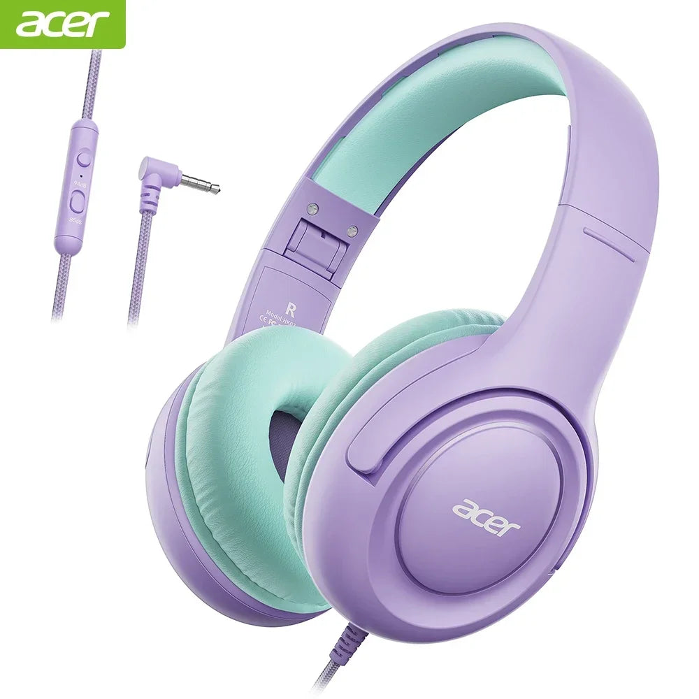 Acer HK03 Kids Wired Headphones Pink Volume Limiter 85dB
