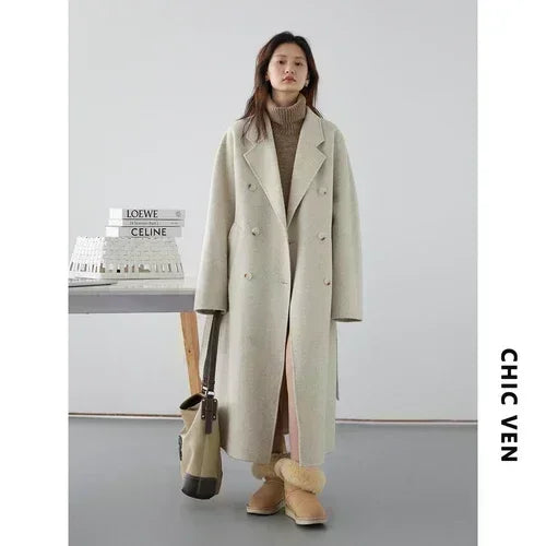 Autumn Poem - Long Wool-Blend Coat - City Calm