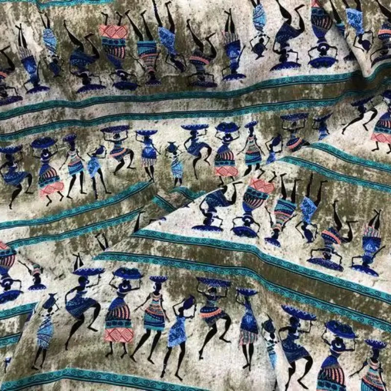 TIE-DYE COTTON FABRIC - 140cm Wide - Colorful Dance Print