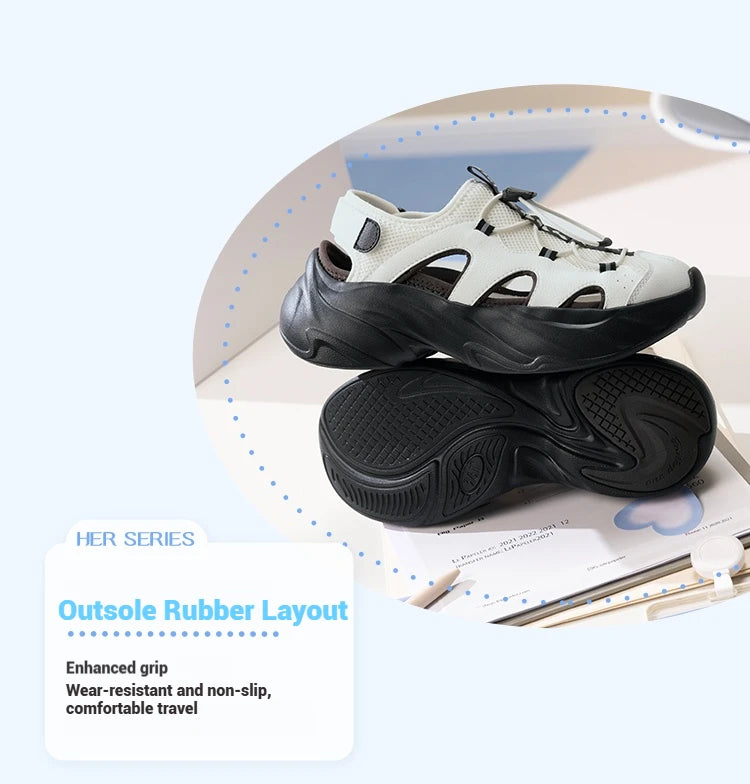 361 Degrees Women's Sandals Outdoor Thick-soled Breathable Non-Slip Casual Trendy Comfortable Soft Female Slippers 682526715