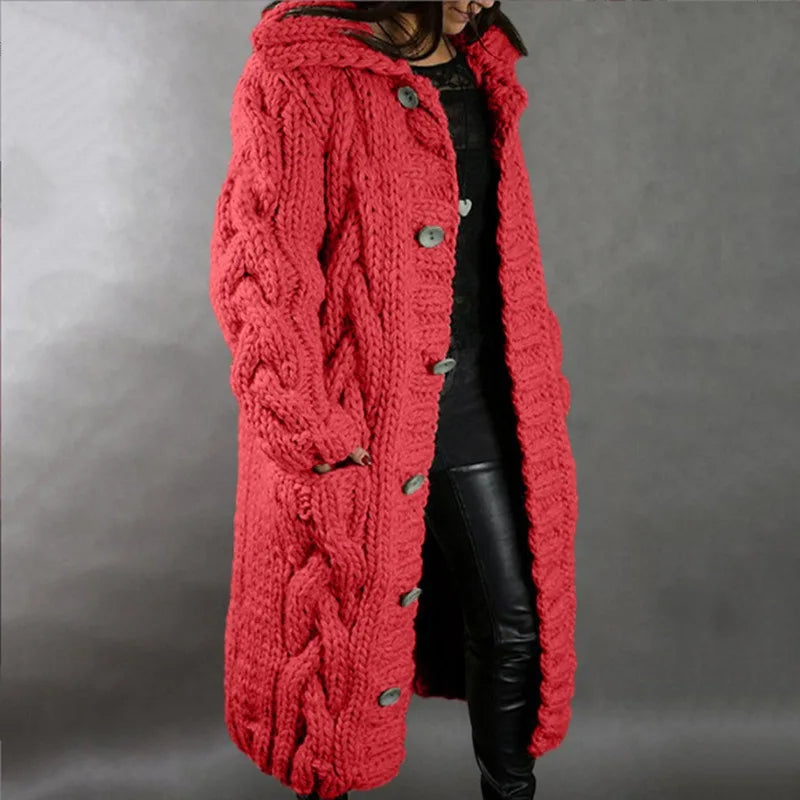 Long Knit Cardigan with Pockets