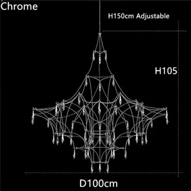 Starry Sky Pendant Light – Gold/Chrome, 40–120cm, Dimmable