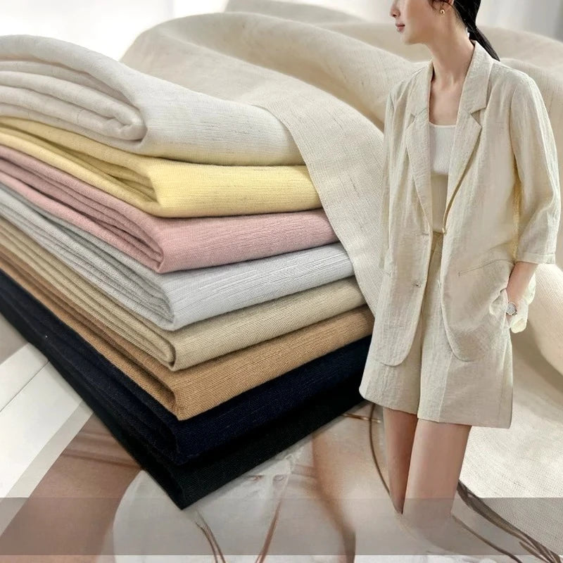 LINEN-LOOK PLAIN FABRIC - 13 Colors, Soft Polyester, 145cm Wide - Easy Wear