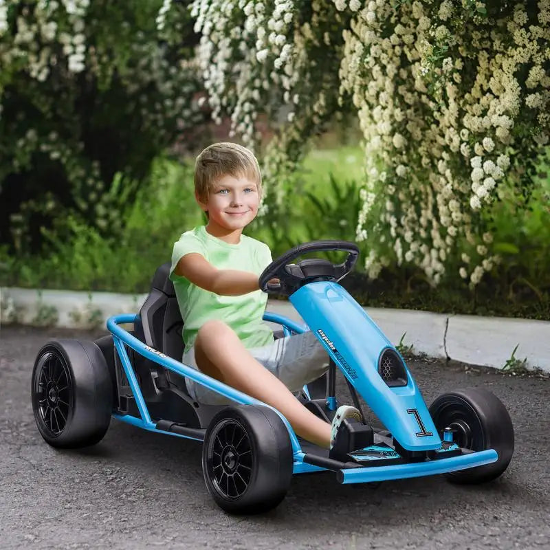 ELECTRIC GO-KART - 8–12 Years, Seat Belt - Kids' Track Fun
