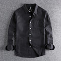 OXFORD CLASSIC - Men's Washed Cotton Shirt - Pocket, Long Sleeve, 6 Colors